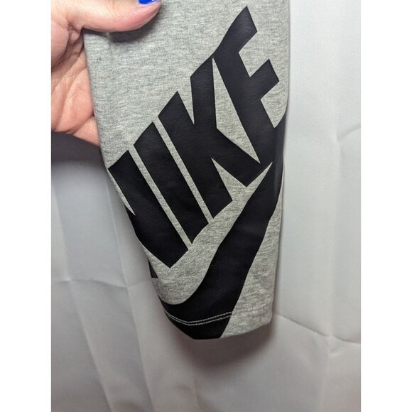 Nike Women's Grey Leggings Size Small "Just Do It" Big Logo Spellout On Leg - Picture 2 of 15